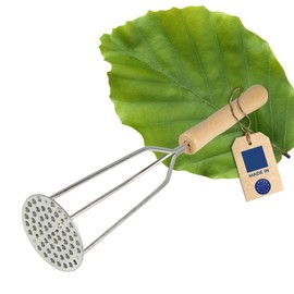 Hofmeister Wooden Potato Masher with Metal Perforated Plate