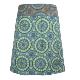 Vishes - Alternative Clothing - Women's A Line Wrap Skirt Cacheur Knee-Length Short Midi Press Studs Pocket, Turquoise-light green
