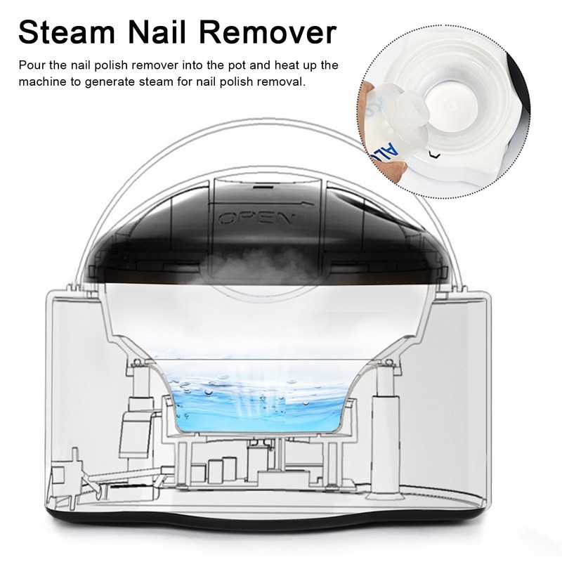 36W Steam Nail Polish Remover Machine Soak Steam Adjustable Heating