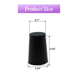 ANMOO 15 Pieces Tapered Plug Bung 18mm to 24mm Solid Test Tube Black Rubber Stoppers for Lab Home