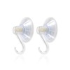 1st Choice Clear Plastic Suction Cup Hooks, 2 Pack Ultra