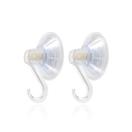 1st Choice Clear Plastic Suction Cup Hooks, 2 Pack Ultra Heavy Duty Power Lock Vacuum Traceless Smooth Waterproof Oil-Proof Wall Shower Kitchen Window Bathroom Holder
