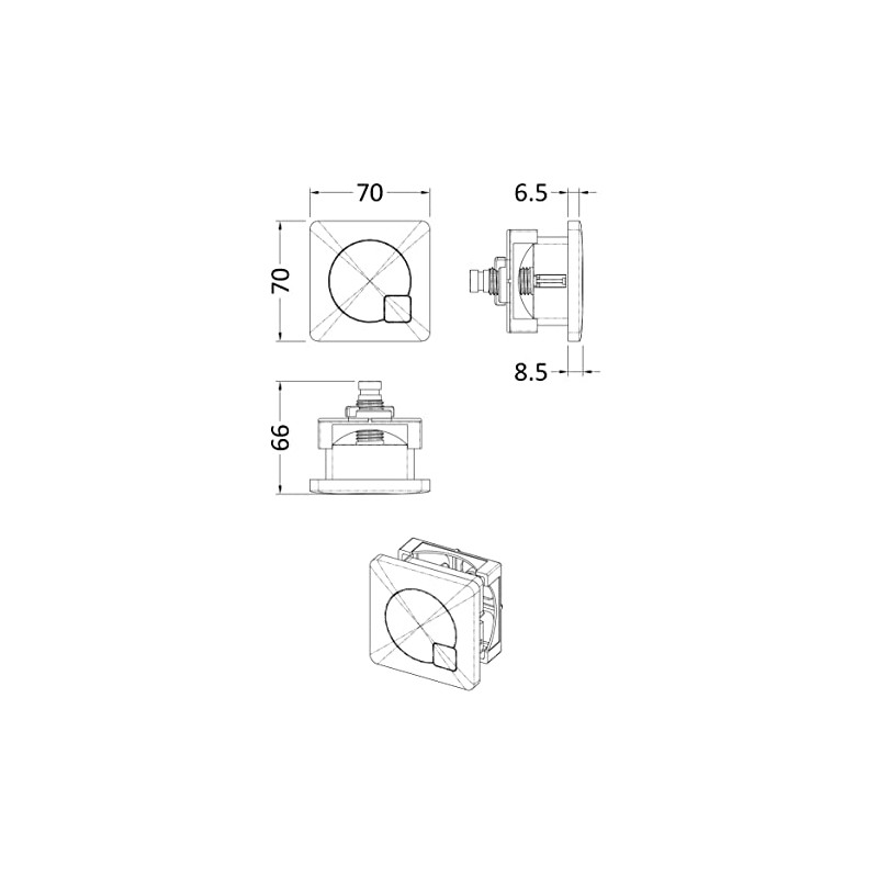 nuie MDPB01 Modern Bathroom Dual Flush Square Push Button for