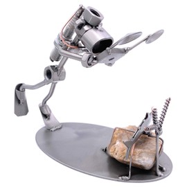 STEEMO Screw Man Diver Camera - Gift Diving - Decorative Figure - Metal Man Crafts Steel Grey 21 x 10 x 15 cm