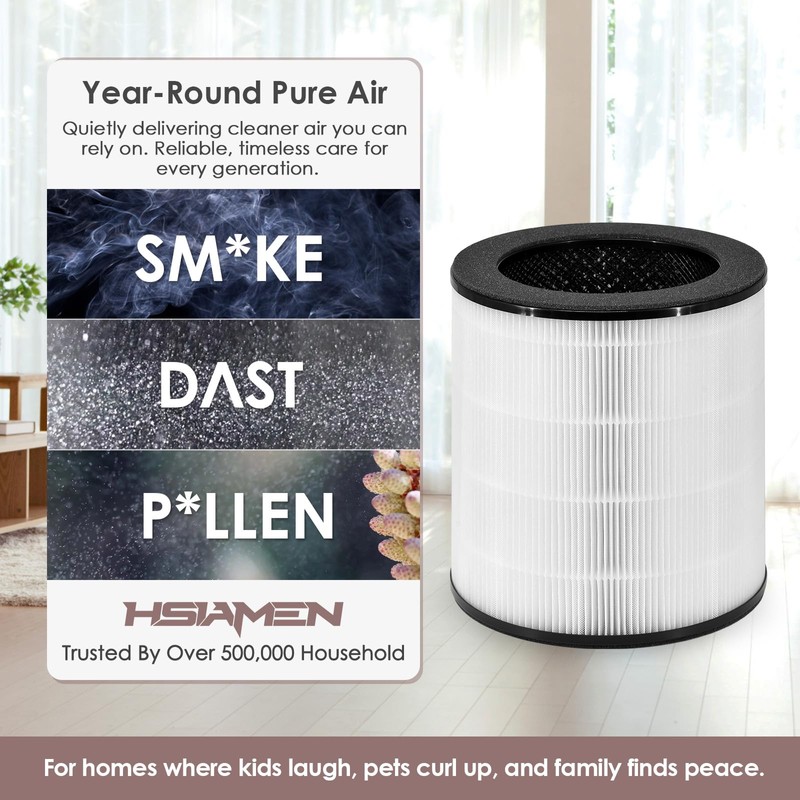 HSIAMEN AP-T200FL Replacement Filter Compatible with HoMedics Air Purifier AP-T200