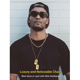 PROSTEEL Byzantine Necklace For Men Gold Chain Stainless Steel Long Necklaces