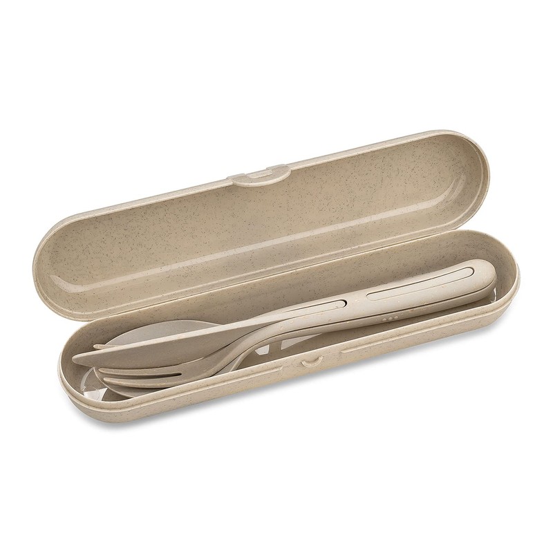 koziol KLIKK Nature Desert Sand Cutlery Set 3-Piece