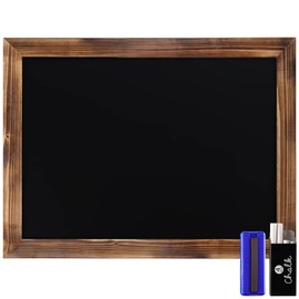 HBCY Creations 18" x 24" Torched Brown Solid Wood Frame Wall Chalkboard, Magnetic Surface, Home Décor, Restaurant & Café Menus, Blackboard, Includes Chalk, Eraser & Hanging Hardware