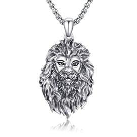 Lion Necklace For Men S925 sterling silver Lion Necklace Men Women Pendant Head Animal Charm Jewelry Gifts For Women