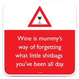 Brainbox Candy - Funny Rude 'Wine Sh*tbags Coaster' - Small Gift Ideas For Him Her - Friends Birthday - Housewarming Present - New Home Gift - Funny Gifts For Women Men