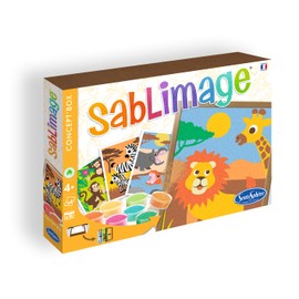 Sentosphere 80881 - Sand pictures: animals in Africa, set with 4 pictures, 16 boxes and colored sand, 25 x 18 cm