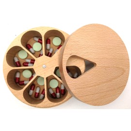 Fashciaga Multipurpose Solid Wood Kitchen Pill Box Salt Spice Jar Nail Art Glitter Crystal Earrings Jewelry Rings