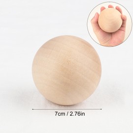 12 Pack 2.76 Inch Unfinished Wooden Balls, Wooden Round Ball, Natural Round Hardwood Balls, Wood Spheres for Crafts and DIY Projects and Decorations