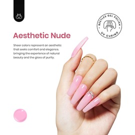 Beetles Jelly Gel Nail Polish Set 6 Colors Neutral Sheer Shimmer Glitter Nails Nude Pink Gel Polish Kit Translucent Soak off Uv Nail Gel Diy Manicure 2024 New Nail Trend Spring Nail Art