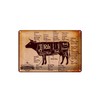 Ontrada Tin Sign 20 x 30 cm Curved Beef Cuts