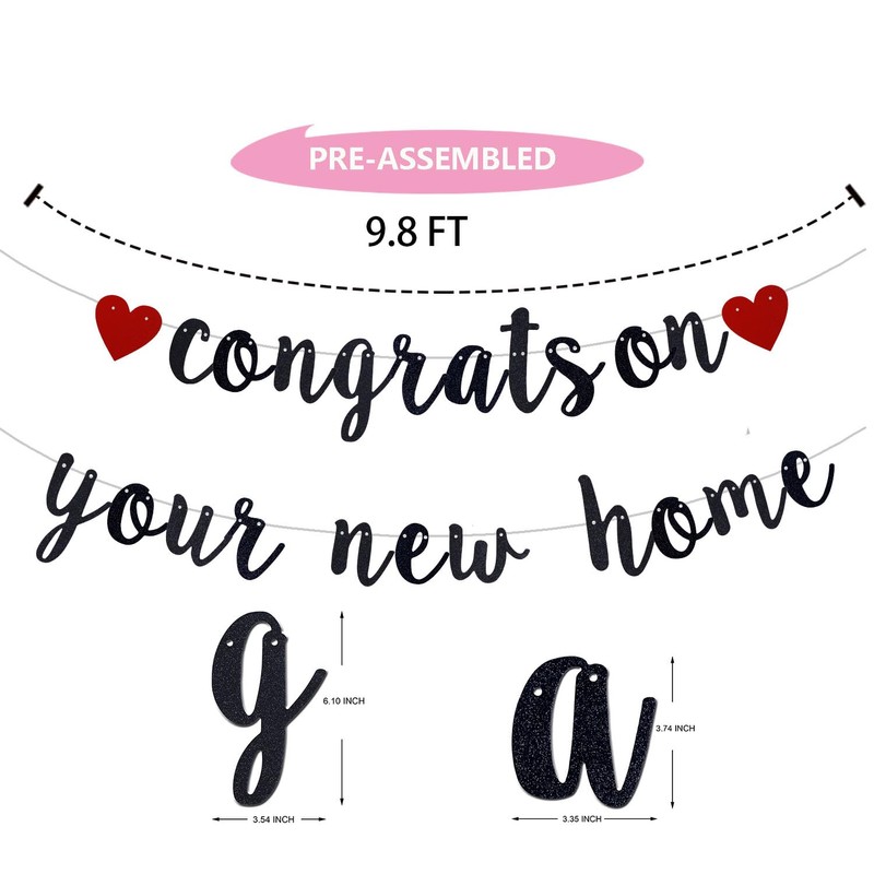 New Home New Chapter Banner, Pre-strung Congrats On Your New