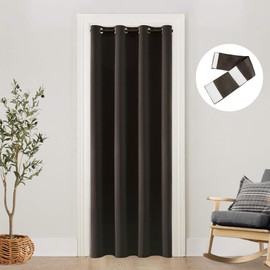 SHINELAND Folding Barn Door Curtains,Fake Accordion Door for 24 30 36 Doorway,Dark Walnut Brown
