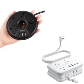 NTONPOWER Travel Power Strip, Flat Plug Power Strip with 6 Outlets 4 USB Ports(2 USB C), 4ft Extension Cord Wrapped Around for Cruise Ship, Travel, Hotel, Cruise Essentials