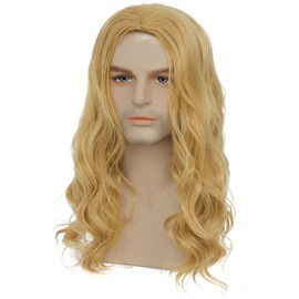 Tseses Blonde Curly Men Wigs Long Wavy Thor Wig Fluffy Synthetic Cosplay 70s 80s Costume Funny Mullet Wig for Male Buy