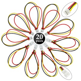 BGTXINGI 40 Pieces (20 Pairs) 2.0 mm 3-Pin Socket with Plug and 10 cm Connection Cable for LED Light Strip 3.9 Inch Compatible with JST PH
