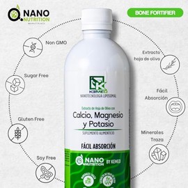 KEMED  Calcio, Magnesio y Potasio  Suplemento de Alta Absorcin 480ml  32 Dosis  Nano Nutrition by KEMED                                               