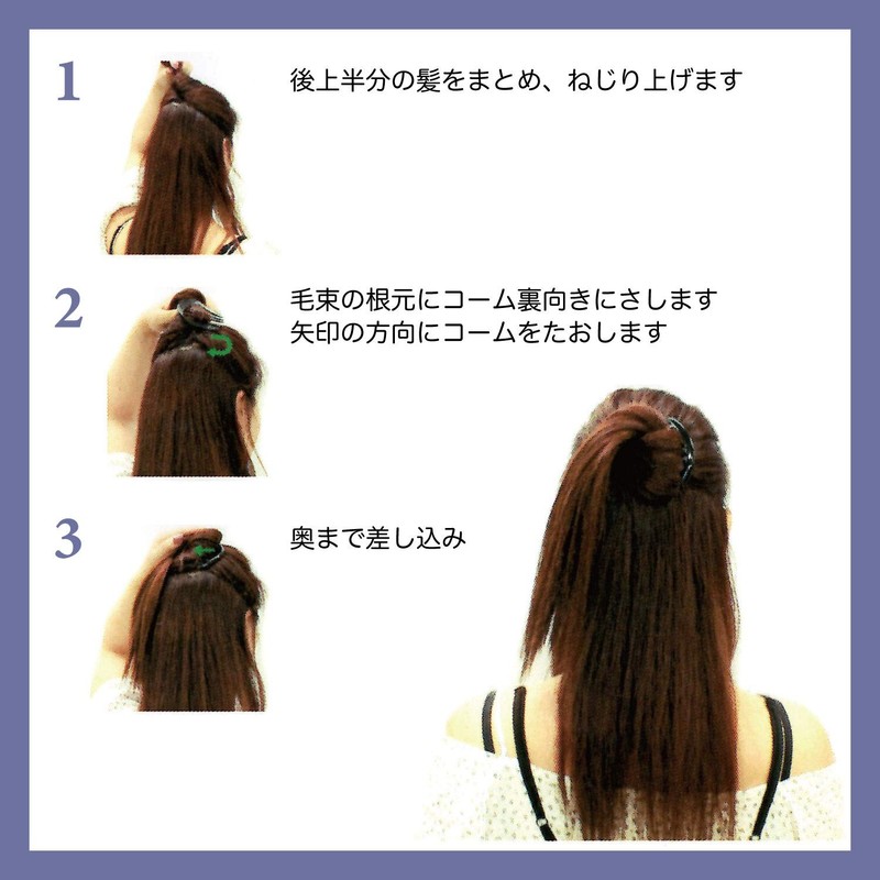 Hero Hair Arrangement Comb Half Up Comb Brown J569