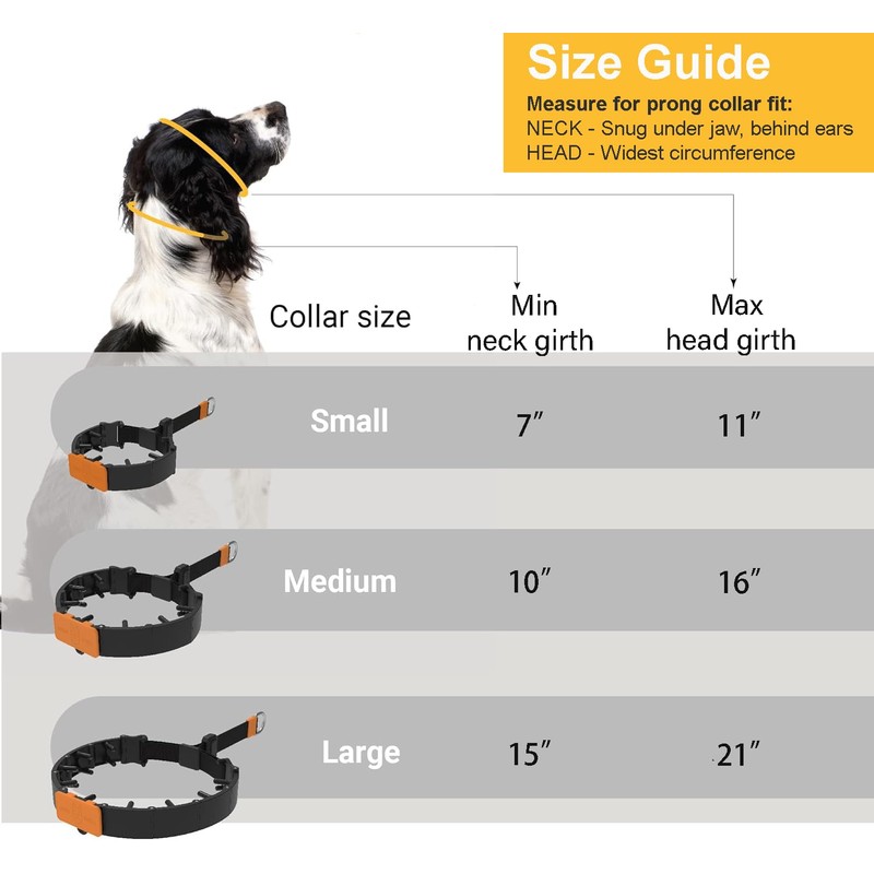 SVD.PET Dog Prong Collar for No-Pull Training, Quick-Release Buckle Adjustable