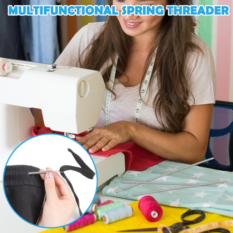 3Pcs Spring Drawstring Threader Tool Rope Threader Clip Quick &