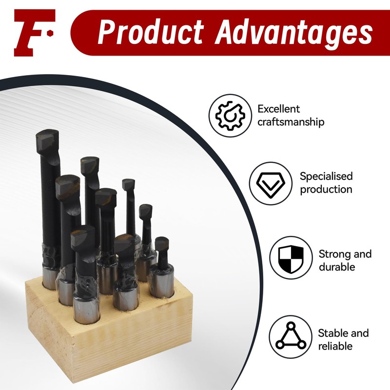 findmall 9 pcs 1/2" Boring Bar Set C6 Carbide Tipped