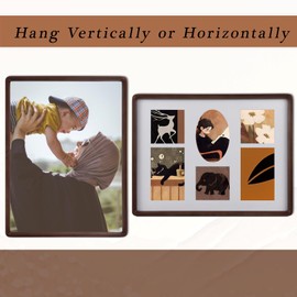 12x16 Collage Picture Frame, 6 Photos Display, Walnut Wood