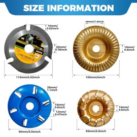 Upgraded 4 1/2 Inch Wood Carving Disc for Angle Grinder - High-Performance Grinding Wheel & Shaping Disc with 5/8 & 7/8 Arbor - Perfect for Wood Cutting, Shaping, and Carving Tools