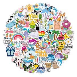 YFLeomry Pack of 150 Waterproof Sticker Set for DIY, Laptop, Water Bottle, Diary, High-Quality Waterproof Vinyl Stickers (Small Freshness B)