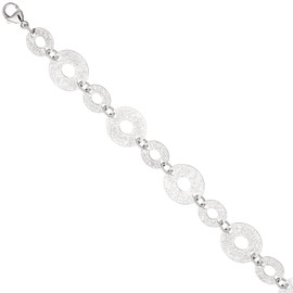 Jobo Women's Bracelet 925 Sterling Silver with Structure 20 cm Silver Bracelet, Silver
