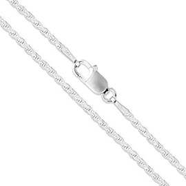 Sterling Silver Diamond-Cut Rope Chain 1.7mm Solid 925 Italy New Bracelet 8"