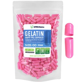 XPRS Nutra Size 00 Empty Capsules - 500 Count Empty Gelatin Capsules - Empty Pill Capsules - DIY Capsule Filling - Fillable Pill Capsules Empty Gel Caps (Pink)