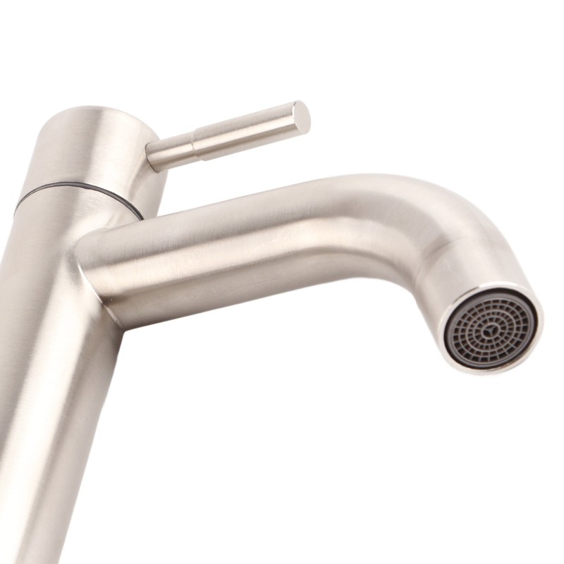 Stainless Steel Brushed Surface Basin Water Faucet Bathroom Single Cold