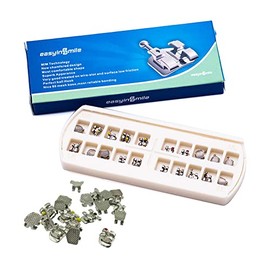 SNAWOP Soportes dentales de ortodoncia 20 piezas de mini soportes de metal ranura.022 ganchos (roto 022 3-4-5 con ganchos)