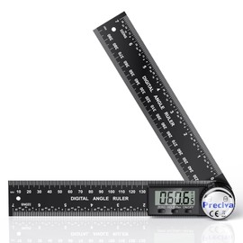 Preciva Digital Protractor with Screen Hold and 180° Rotating Function, 400 mm Angle Bevel Ruler Angle Gauge Made of Plastic for Woodworking, Home Work (Black)