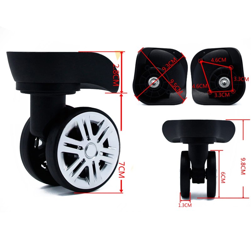 A09 Left & Right Replacement Wheels No Noise Luggage Trolley