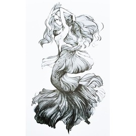 HB827 Mermaid Tattoo Sea Being Tattoo Temporary Fake Tattoo