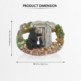 Black Bear Decorations for Home - Mama Bear Sign Bear Bottoms Welcome Home Decor Bear Cabin Wall Hanging - Wilderness Bathroom Decor Welcome Bear Sign - Bear Wall Decor Bear Pictures Wall Art