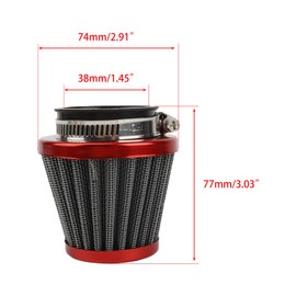 ABCERRSI 38mm Air Filter Compatible with SDG SSR XR CRF 50CC 70CC 110CC 125CC QMB139 GY6 ATV Quad Go Kart Pit Dirt Bike Moped Scooter Off Road Motorcycle Red