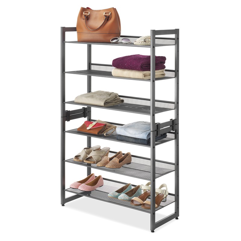 Whitmor Steel Mesh 3-Tier Shoe Rack Gunmetal
