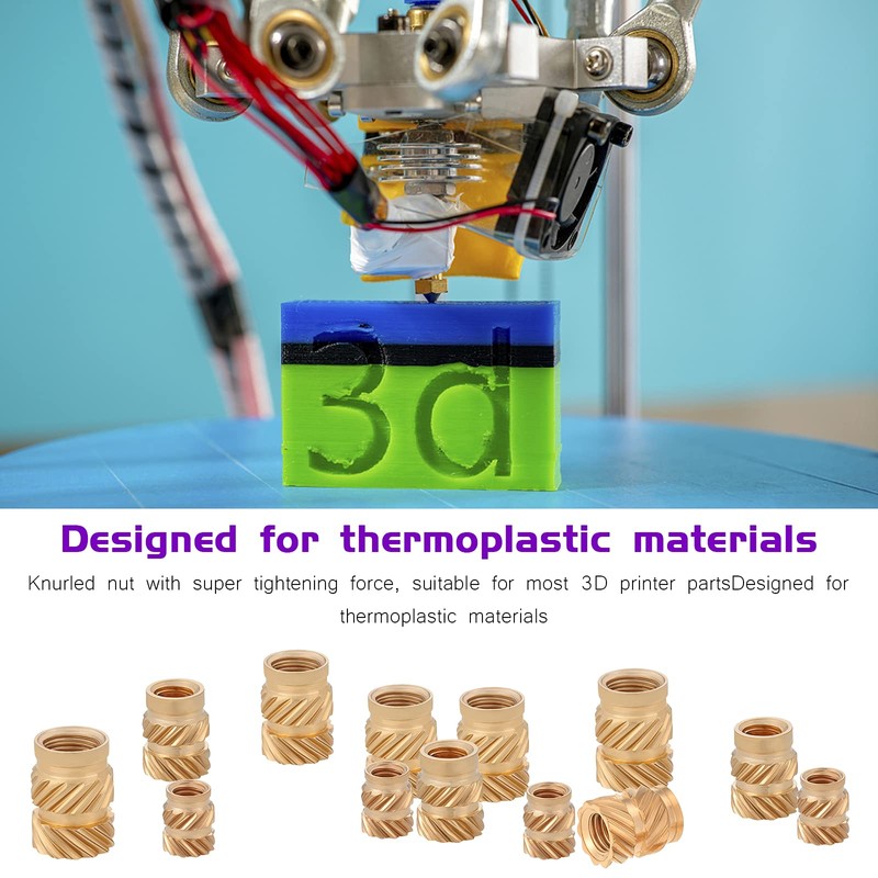 Gueenky 320 Pieces Threaded Insert 3D Printing Brass, M2 M3