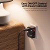 3 Pack Grounded Outlet With ON Off Switch Single Plug