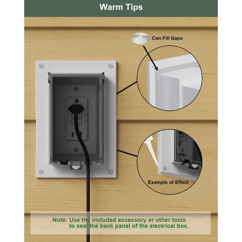 DBVR1W-1 Low Profile Electrical Outlet Box, Outdoor Recessed Outlet Box