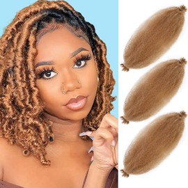 Afro Twist Hair Pre Separated Springy Afro Twist Hair Pre stretched Wrapping Hair for Soft Locs Marley Twist Braiding Hair Afro Kinky Twist Hair Extensions (8 Inch (Pack of 3),27#)