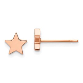 FJC Finejewelers Stainless Steel Button Polished Rose IP-plated Star Post Earrings 7 x 7 mm