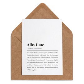 Abschiedskarte: "Alles Gute" Definition Karte mit Umschlag
