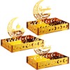 DoubleFill 3 Sets Ramadan Serving Trays Gold Eid Mubarak Ramadan